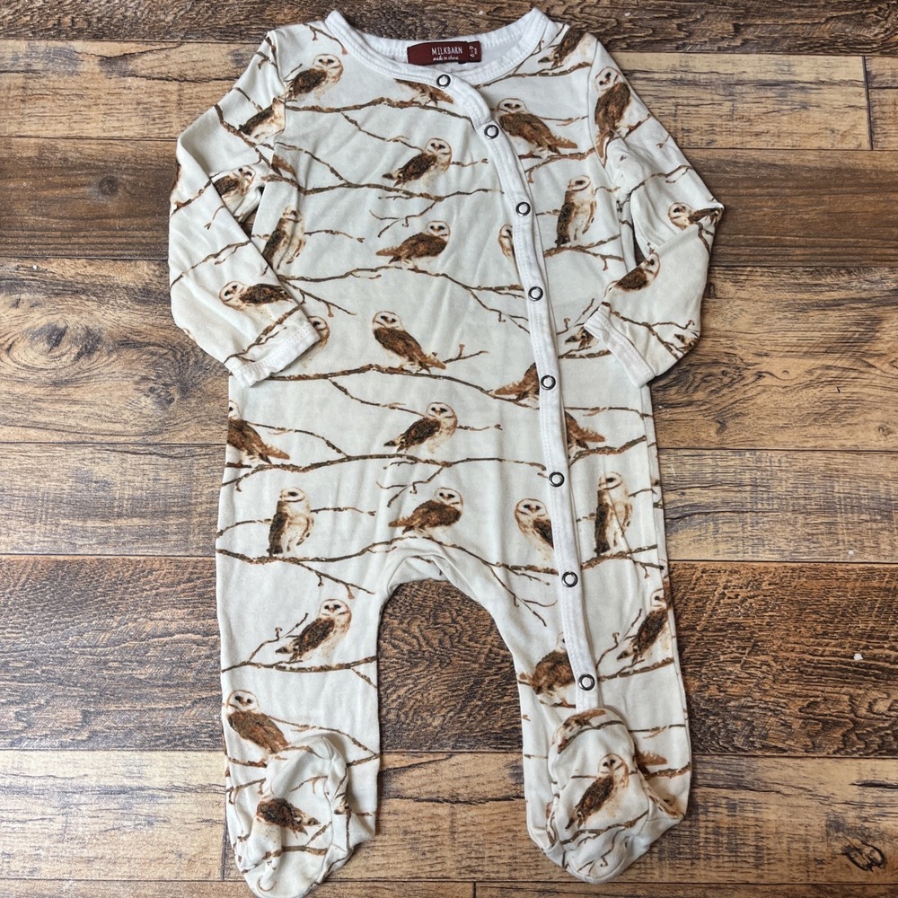 Milkbarn Bamboo Sleeper Unisex Baby‎ 6-9m Forest Owls Cozy Soft